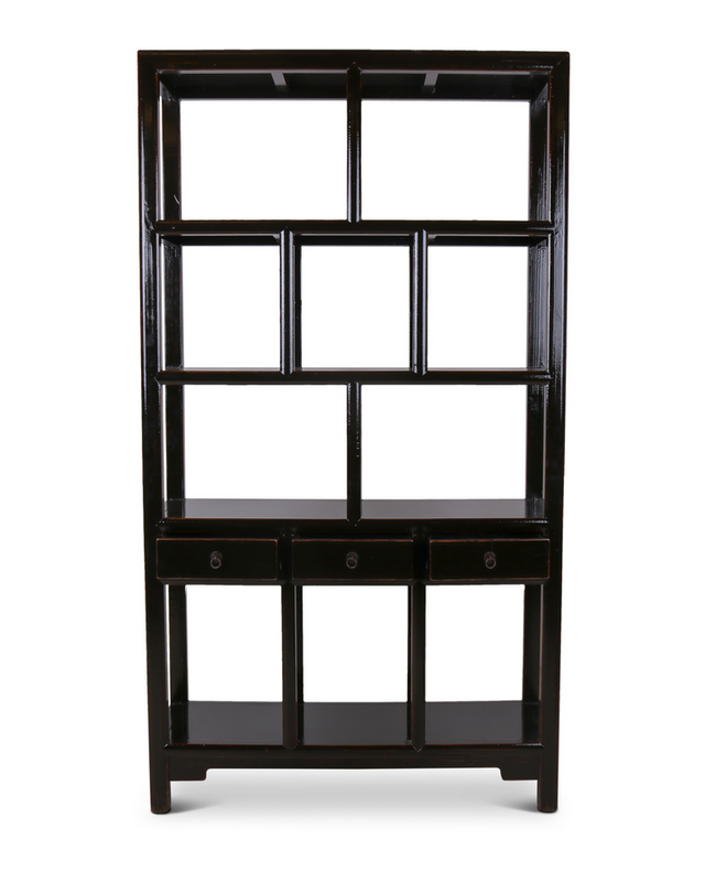 Rene Houtman Henan Open Kast - Zwart - 126 x 42 x 229 cm