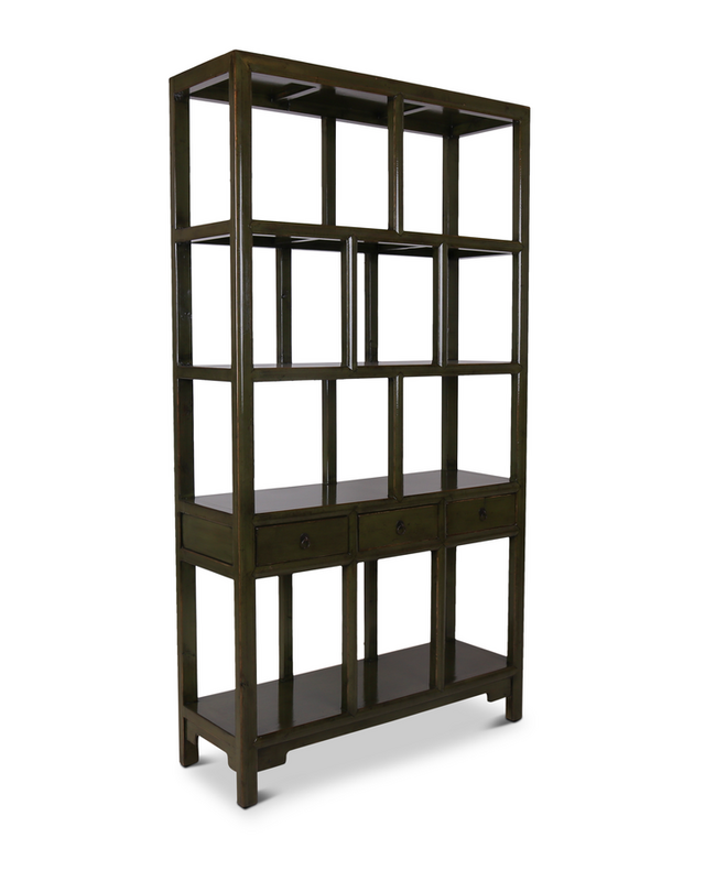 Rene Houtman Henan Open Kast - Dark Green - 126 x 42 x 229 cm