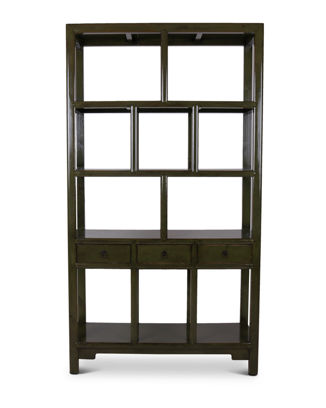 Rene Houtman Henan Open Kast - Dark Green - 126 x 42 x 229 cm