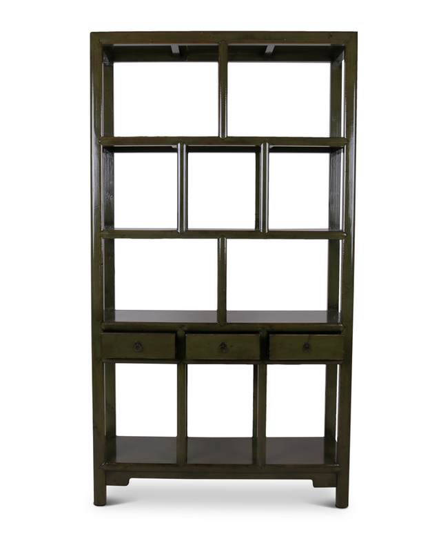 Rene Houtman Henan Open Kast - Dark Green - 126 x 42 x 229 cm