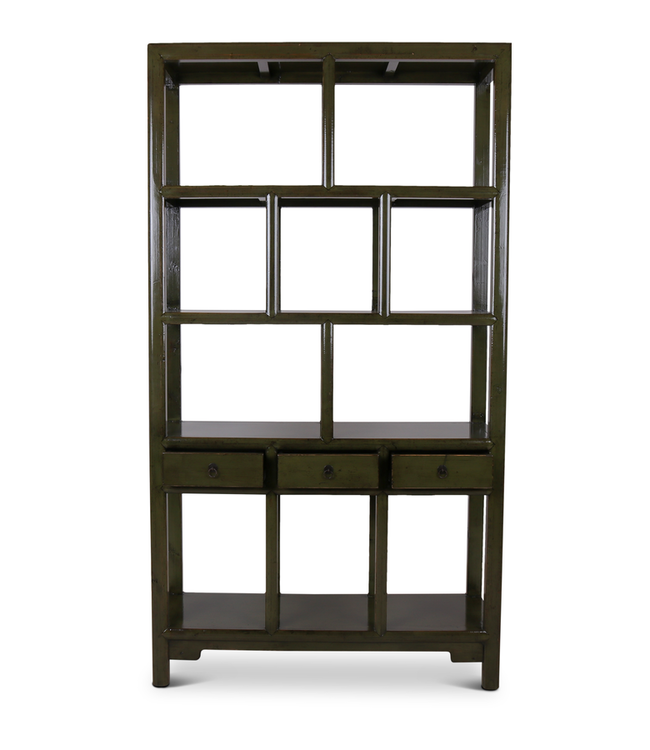 Rene Houtman Henan Open Kast - Dark Green - 126 x 42 x 229 cm