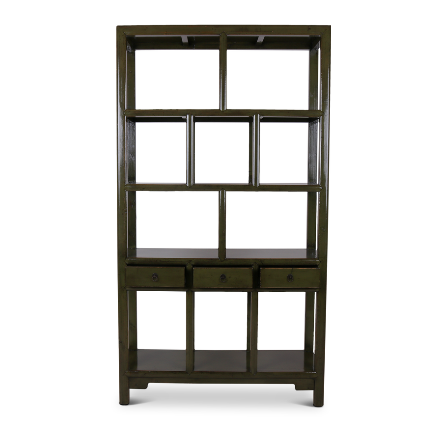 Rene Houtman Henan Open Kast - Dark Green - 126 x 42 x 229 cm