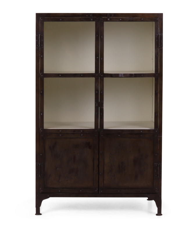 Rene Houtman Ibiza Glazen Kast - Blauw - 77 x 42 x 123 cm