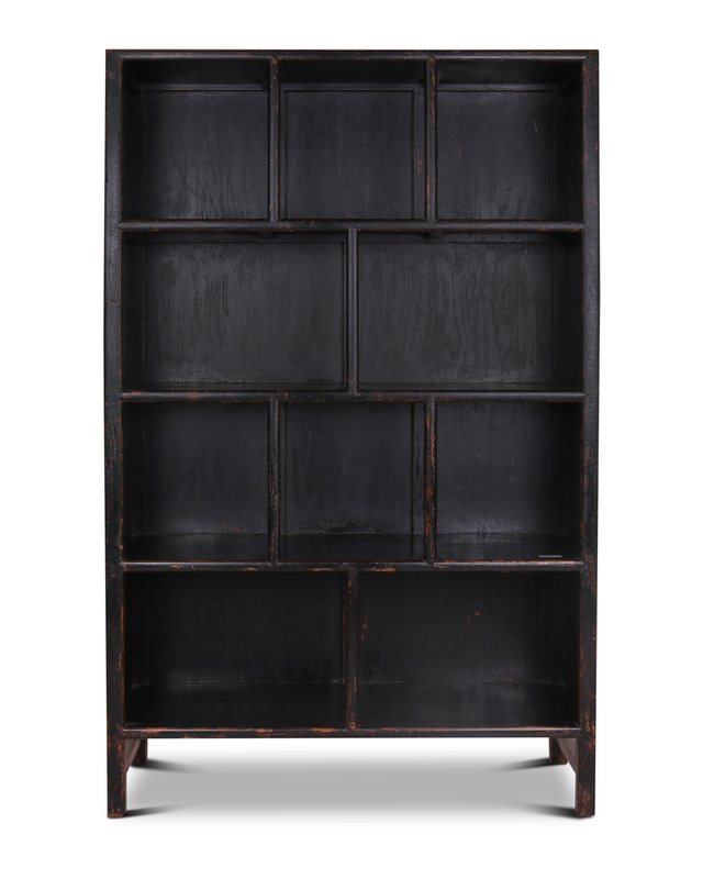 Rene Houtman Zwarte Boekenkast - L160 x B50  x H252 cm