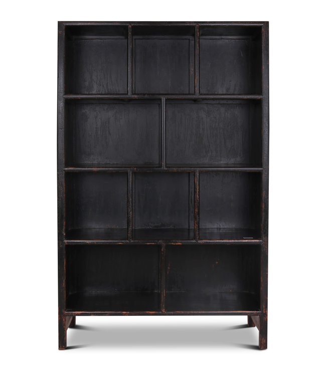 Rene Houtman Zwarte Boekenkast - L160 x B50  x H252 cm