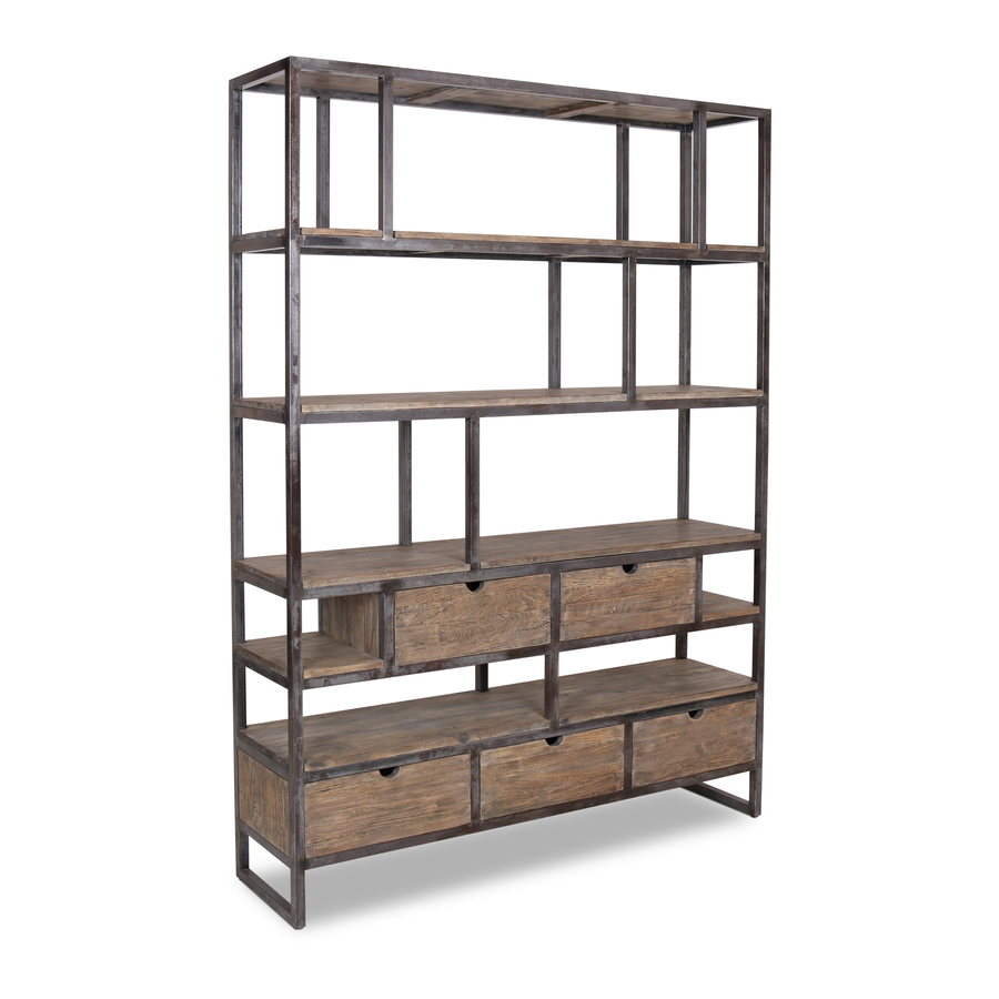 Rene Houtman Thomas Boekenkast - Grijs - 160 x 40 x 220 cm