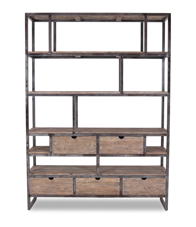 Rene Houtman Thomas Boekenkast - Grijs - 160 x 40 x 220 cm