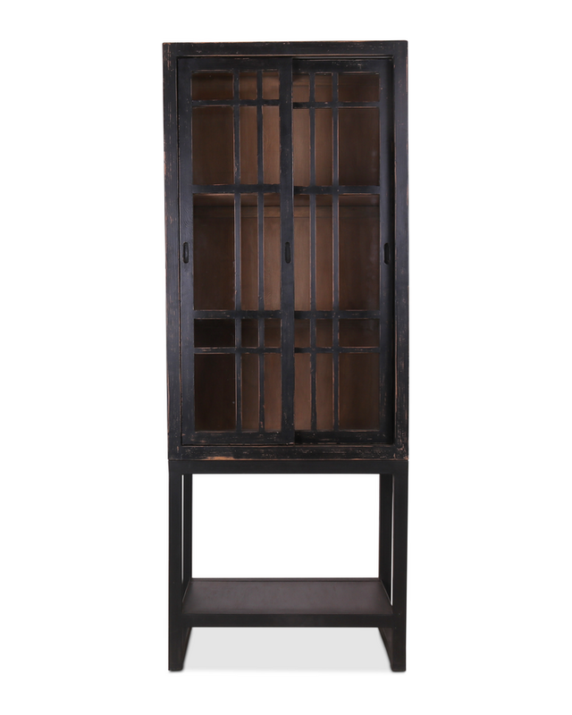 Rene Houtman Glaskast Murano - Zwart - L85 x B48 x H220 cm