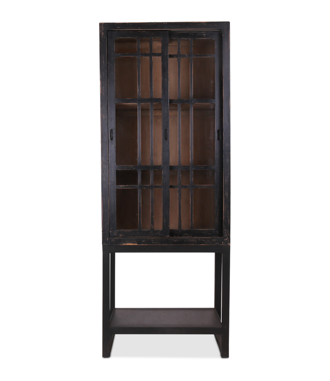 Rene Houtman Glaskast Murano - Zwart - L85 x B48 x H220 cm