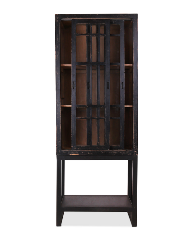 Rene Houtman Glaskast Murano - Zwart - L85 x B48 x H220 cm