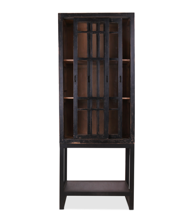 Rene Houtman Glaskast Murano - Zwart - L85 x B48 x H220 cm