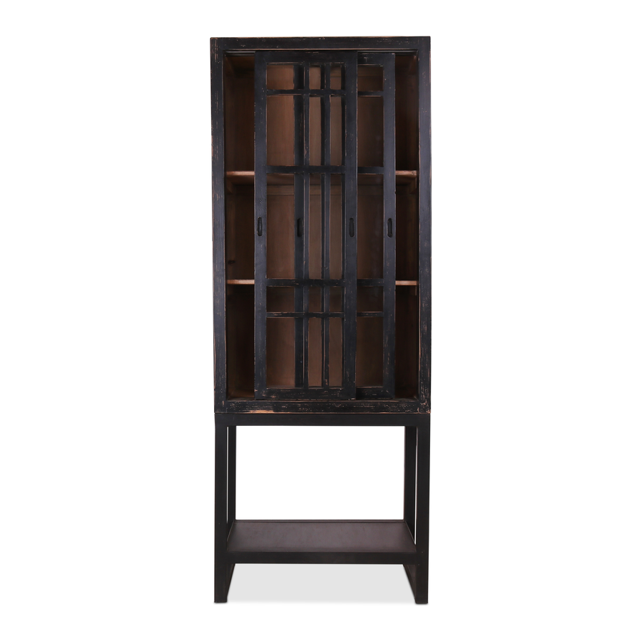 Rene Houtman Glaskast Murano - Zwart - L85 x B48 x H220 cm
