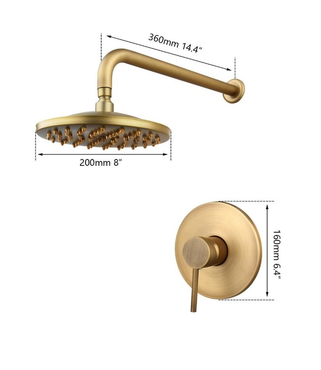 Rene Houtman Bronzen Regendouche - Inbouw - D20 cm