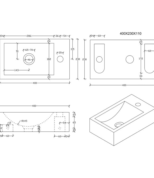 Rene Houtman Patra Fonteinset - Zwart - L40 x B23 x H11 cm