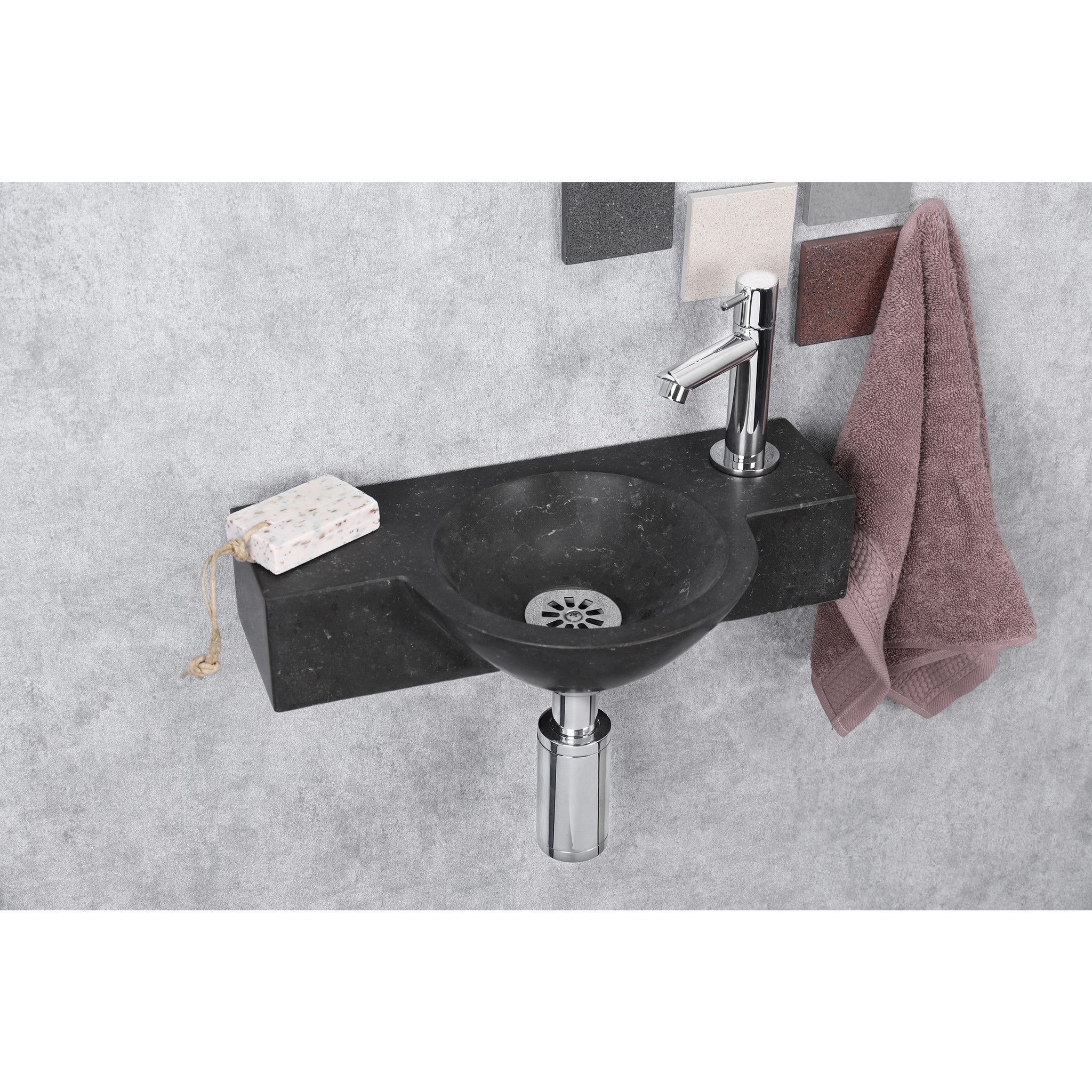 Differnz Teti Fonteinset - Zwart - L40 x B23 x H8 cm