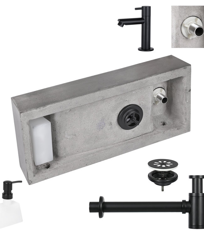 Differnz Jax Fonteinset - Donkergrijs - L42 x B18,5 x H9 cm