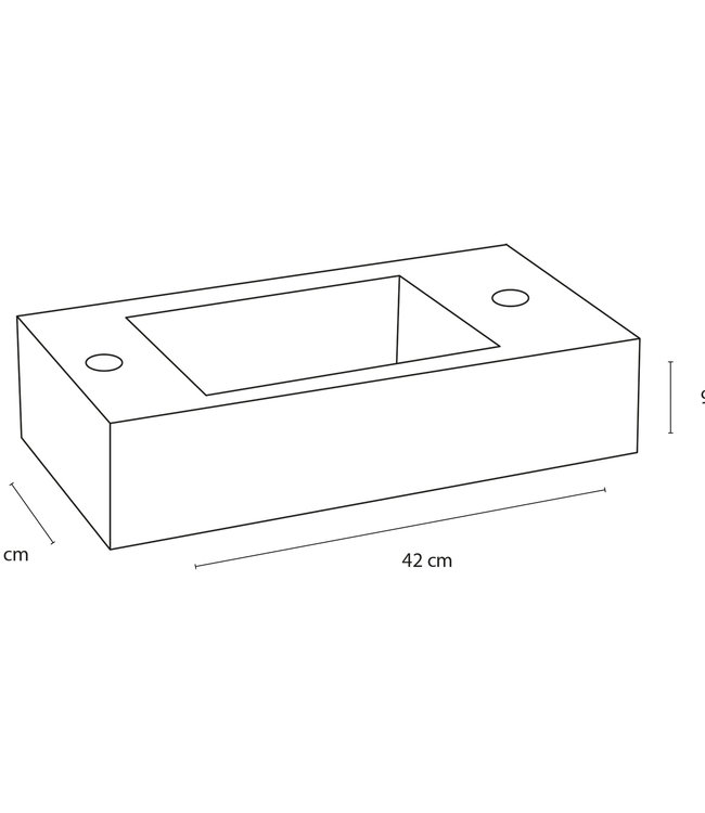 Differnz Sapon Fonteinset - Met Zeeppomp - L42 x B18,5 x H9 cm