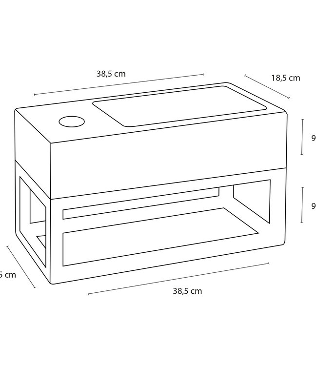 Differnz Jukon Fonteinset - Met Handdoekrek - L38,5 x B18,5 cm