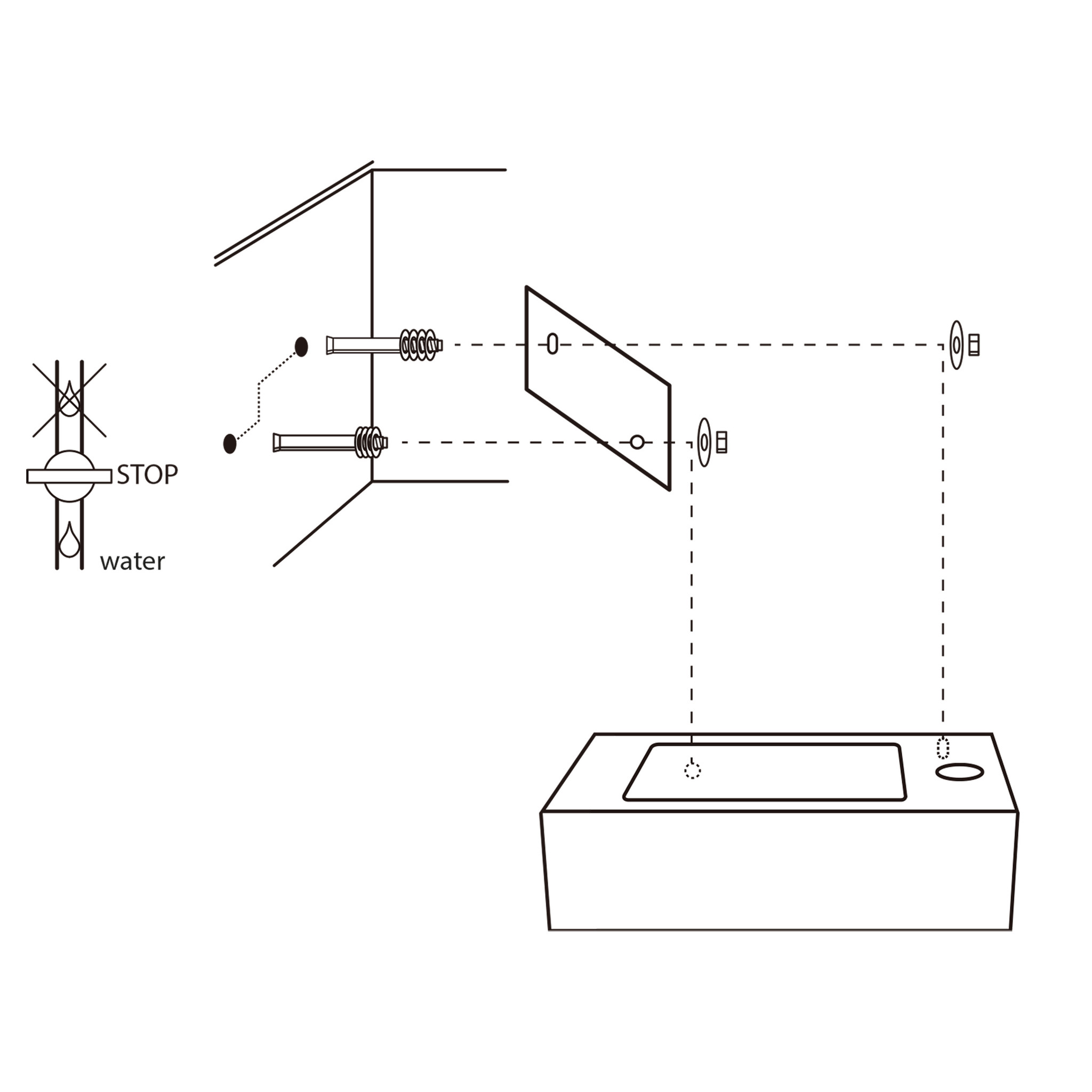 Differnz Zwarte Fonteinset - Natuursteen - L40 x B22 x H9 cm