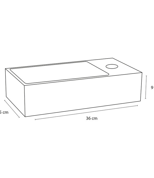 Differnz Solid Fonteinset - Wit - L36 x B18,5 x H9 cm