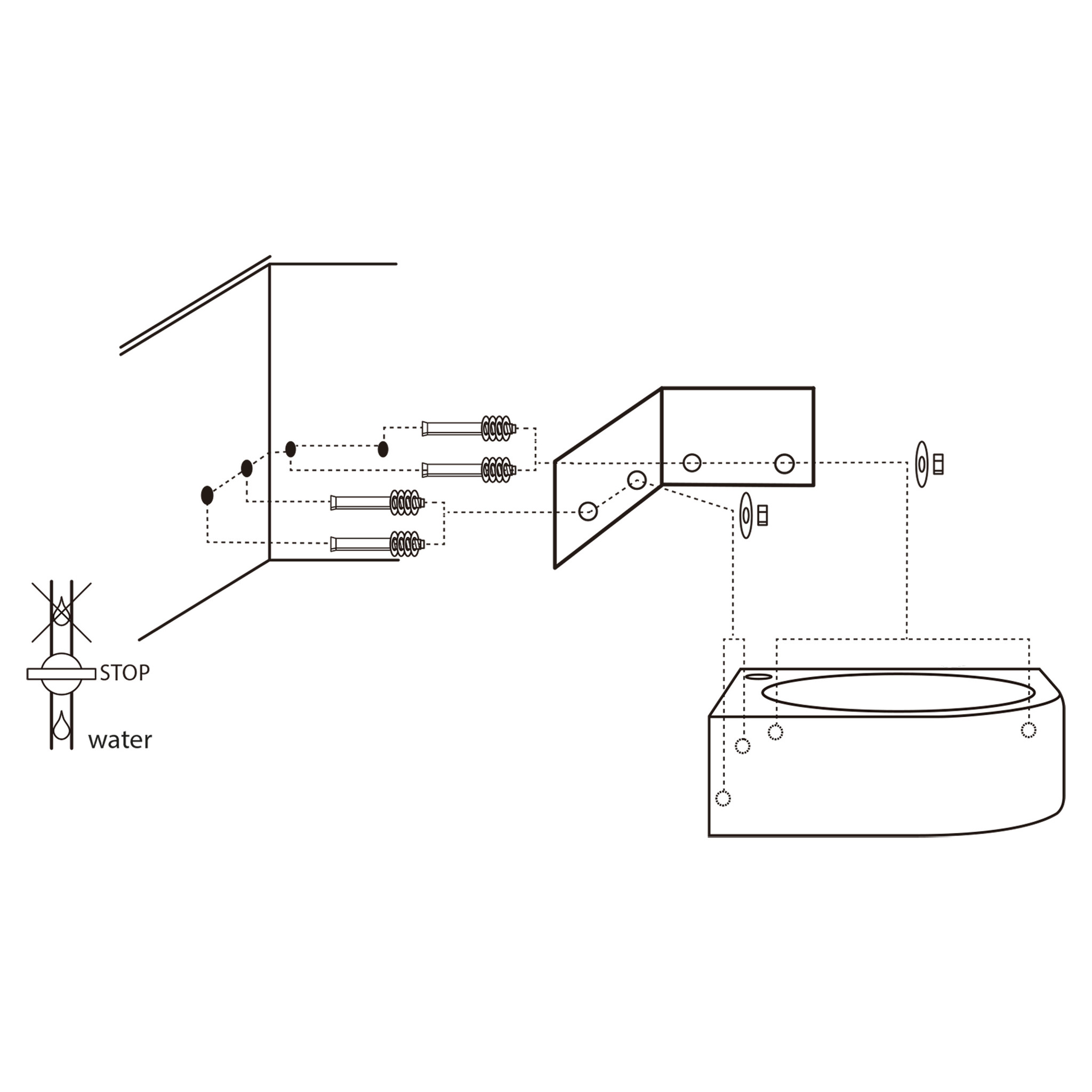Differnz Cleo Fonteinset - Donkergrijs - L31,5 x B31,5 x H10 cm