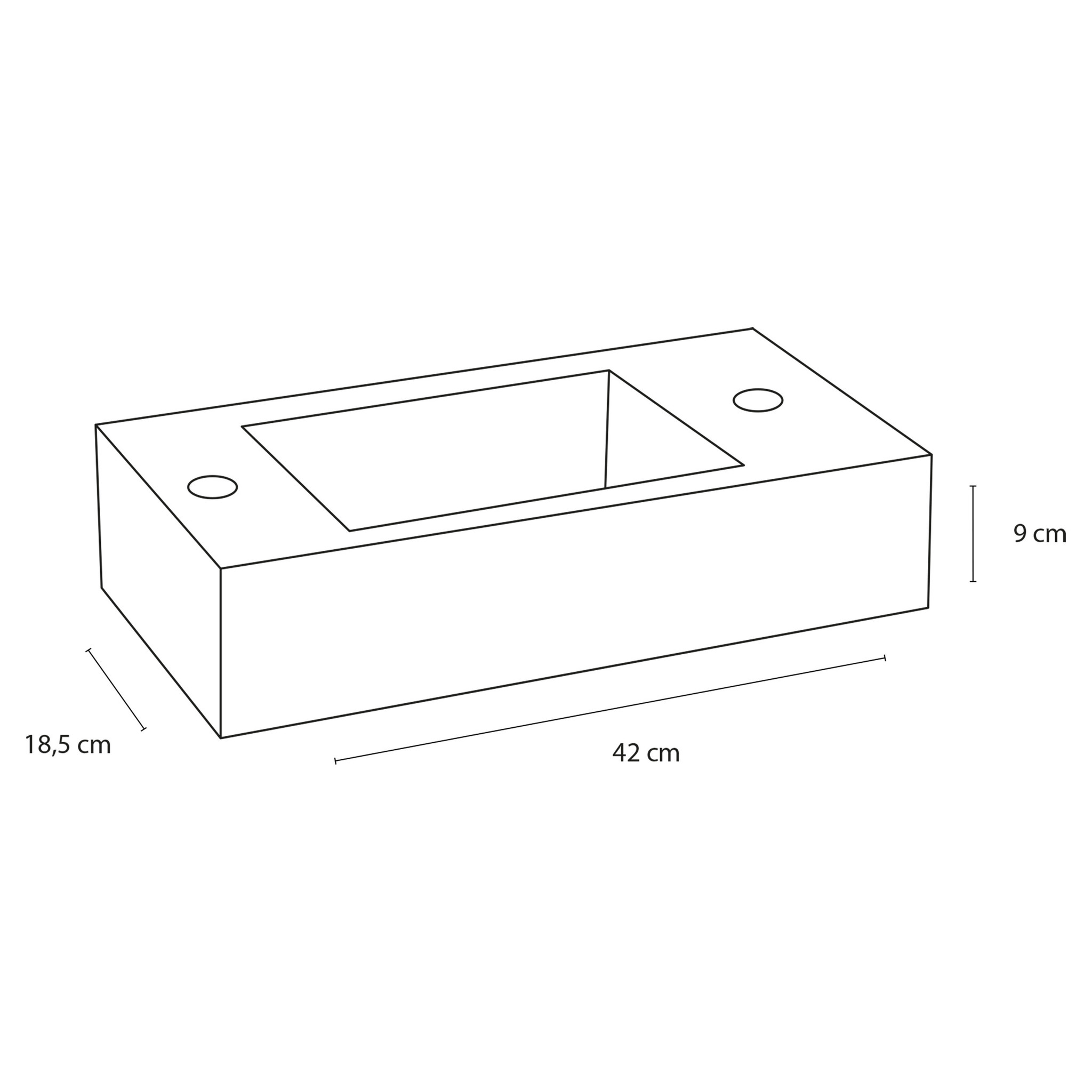 Differnz Sapon Fonteinset - Met Zeeppomp - L42 x B18,5 x H9 cm