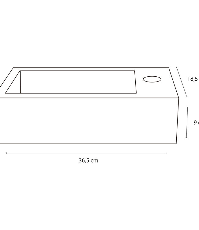 Differnz Juti Fonteinset - Donkergrijs - L38 x B18,5 x H9 cm