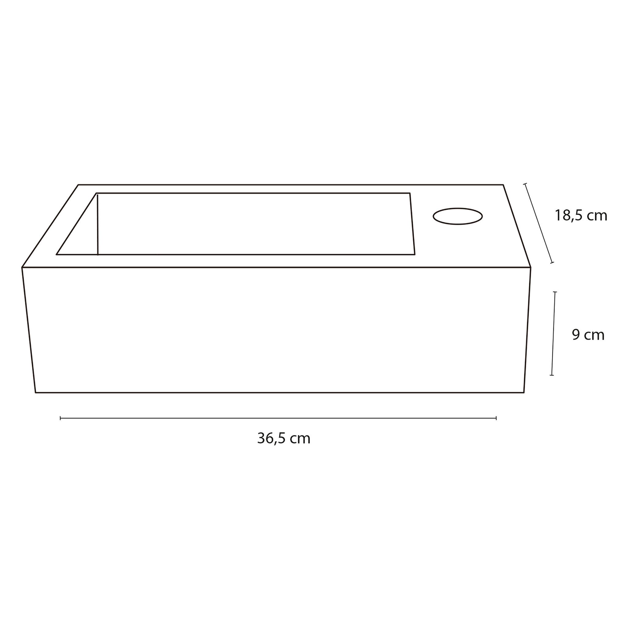 Differnz Juti Fonteinset - Donkergrijs - L38 x B18,5 x H9 cm