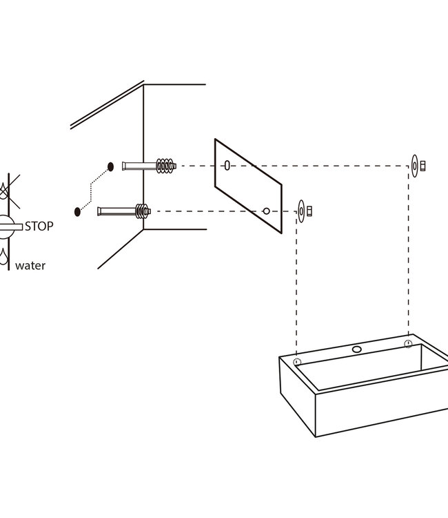 Differnz Flat Small Fonteinset - Lichtgrijs - L38 x B24 x H7 cm