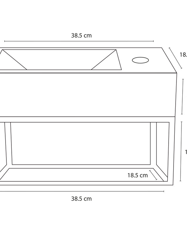 Differnz Ravo Fonteinset - Met Handdoekrek - L38,5 x B18,5 x H9 cm
