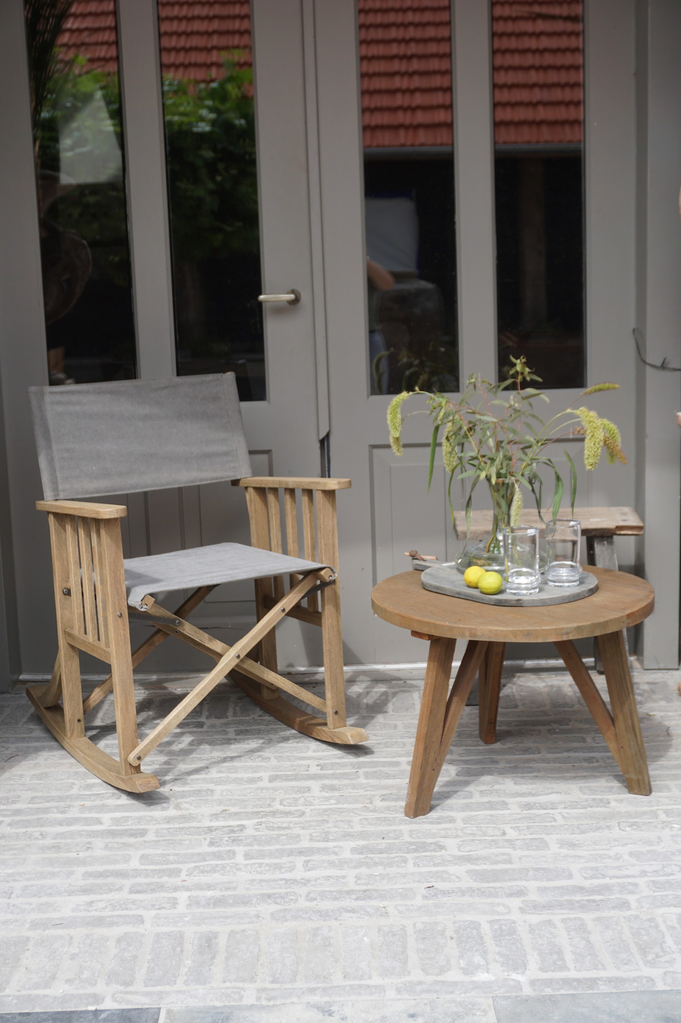 Rene Houtman Schommelstoel Flo donkergrijs Hout 75x60x86