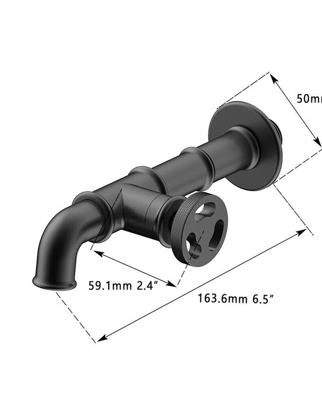 Rene Houtman Zwarte Koudwaterkraan - Industrieel - L163,6 mm