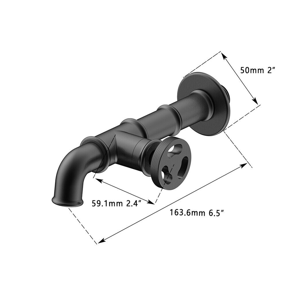 Rene Houtman Zwarte Koudwaterkraan - Industrieel - L163,6 mm