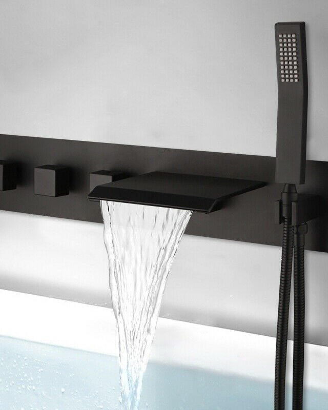 Rene Houtman Luxe Zwarte Inbouw Badkraan - L20 cm