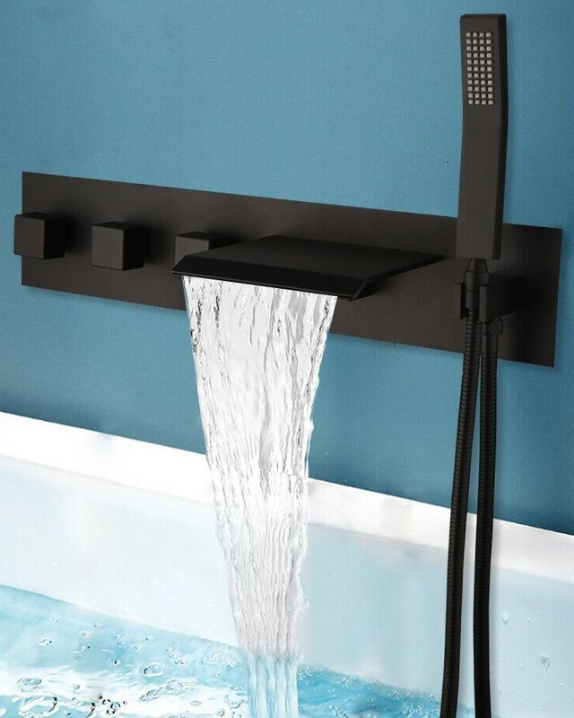 Rene Houtman Luxe Zwarte Inbouw Badkraan - L20 cm