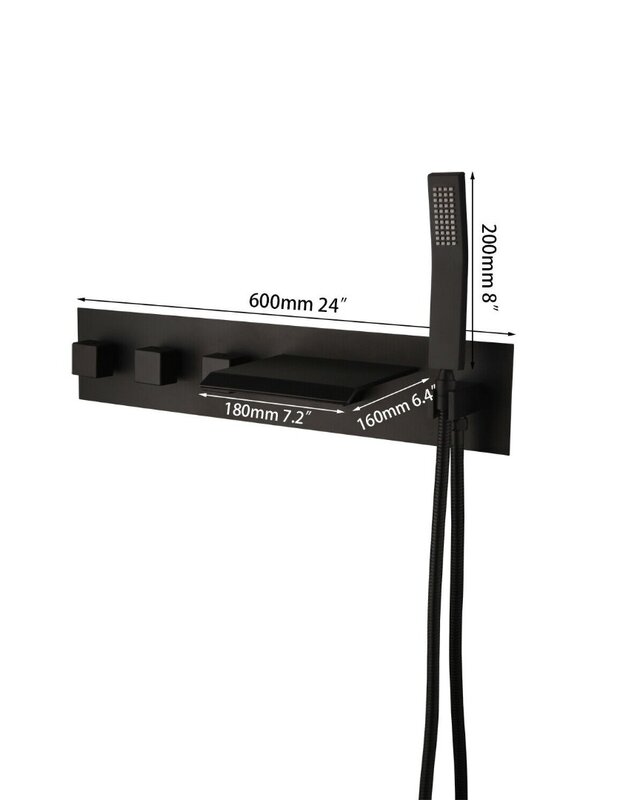 Rene Houtman Luxe Zwarte Inbouw Badkraan - L20 cm