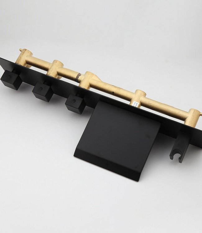 Rene Houtman Luxe Zwarte Inbouw Badkraan - L20 cm