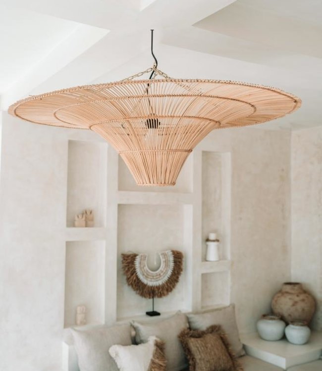 Bazar Bizar  The Sky Pendant - Natural Rotan - L - Diameter 60 cm