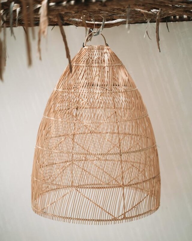 Bazar Bizar The Twister Pendant - Hanglamp - Natural - Rotan - M