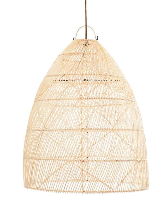 Bazar Bizar The Twister Pendant - Hanglamp - Natural - Rotan - M