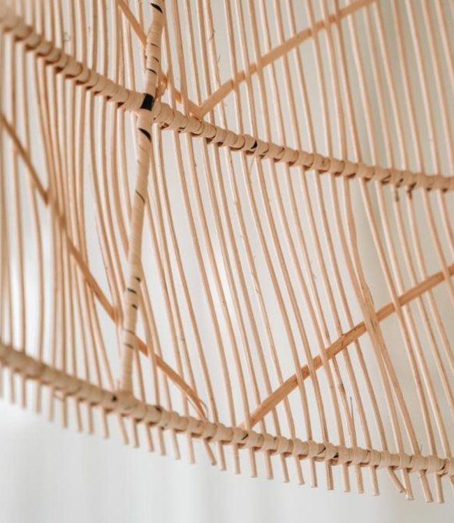 Bazar Bizar The Twister Pendant - Hanglamp - Natural - Rotan - L