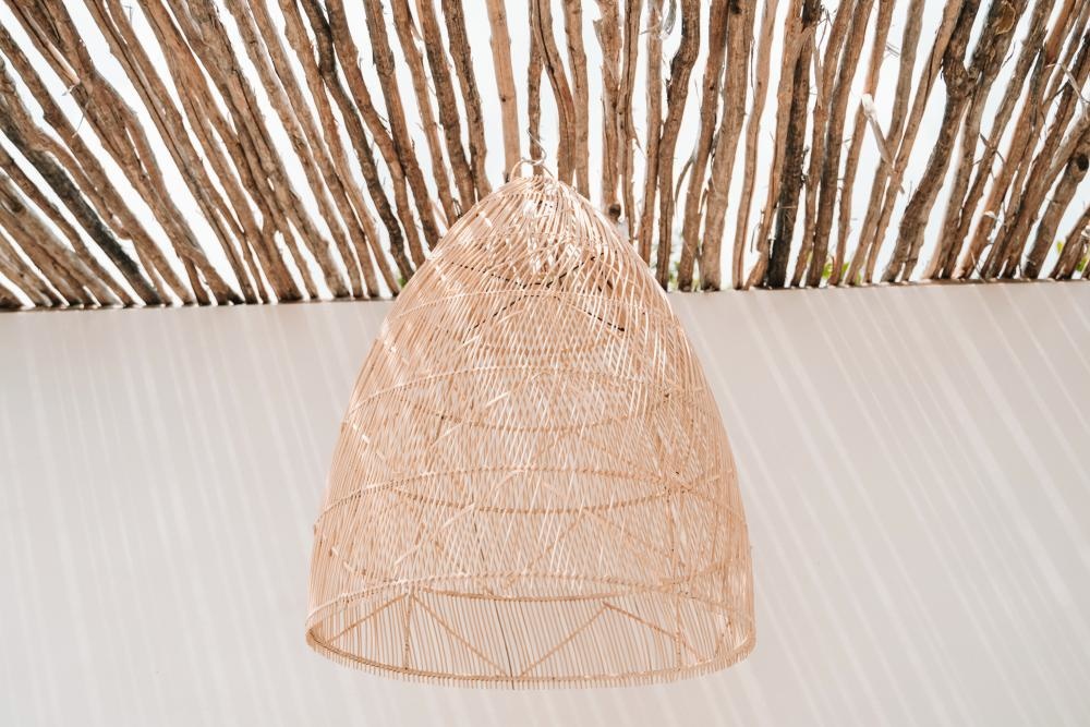 Bazar Bizar The Twister Pendant - Hanglamp - Natural - Rotan - L