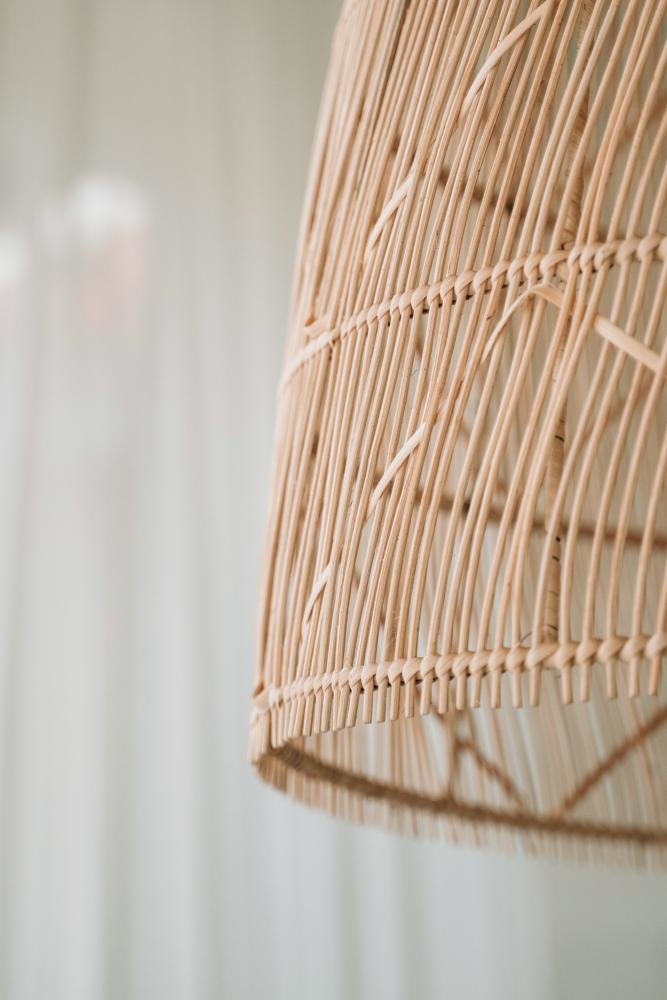 Bazar Bizar The Twister Pendant - Hanglamp - Natural - Rotan - L
