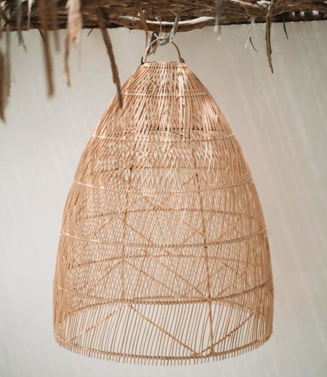 Bazar Bizar The Twister Pendant - Hanglamp - Natural - Rotan - L