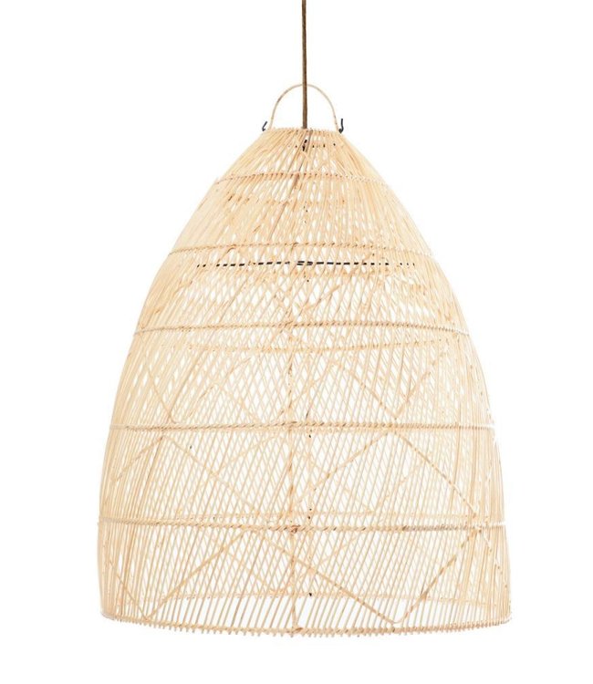 Bazar Bizar The Twister Pendant - Hanglamp - Natural - Rotan - L