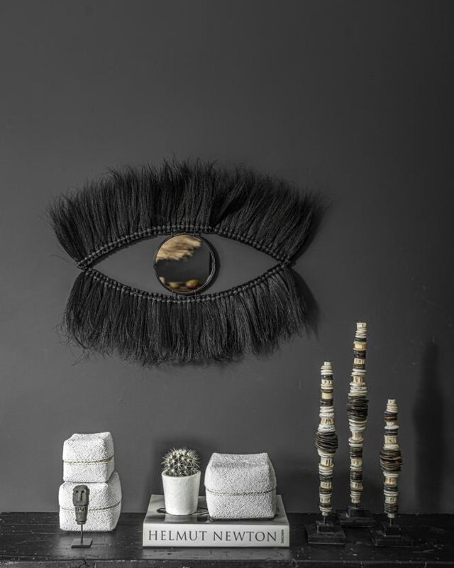 Bazar Bizar The Black Eye Spiegel - Zwart - B100 cm x H60 cm