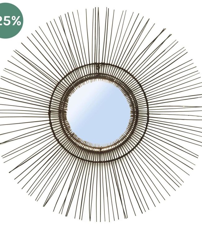 Bazar Bizar The Tropical Spiegel - Zwart - L- Diameter 85 cm