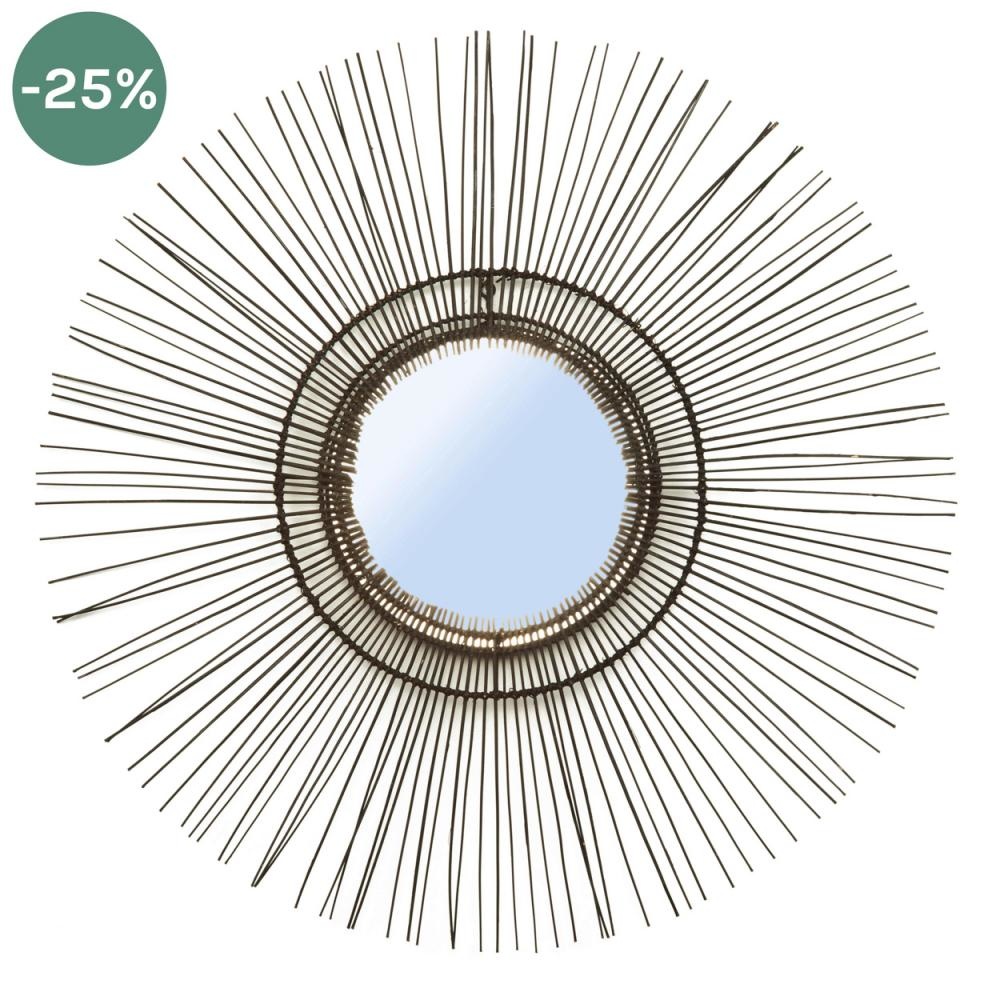 Bazar Bizar The Tropical Spiegel - Zwart - L- Diameter 85 cm