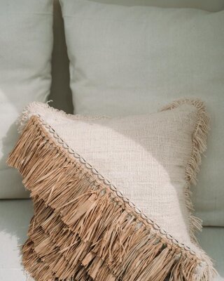 Bazar Bizar The Raffia Katoen Kussensloop - 40 x 40 cm