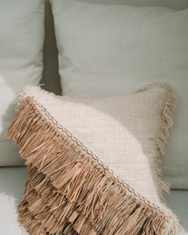Bazar Bizar The Raffia Katoen Kussensloop - 40 x 40 cm